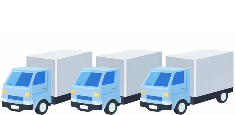 2t箱車トラック2台以上